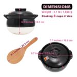COTONOHA Banko-Yaki Reistopf 3-Gou – Traditioneller Steingut-Donabe für flauschigen Reis – Bild 3