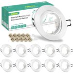 Tailcas 10er Einbaustrahler GU10 Set – 30° schwenkbar, matt weiss für LED & Halogen