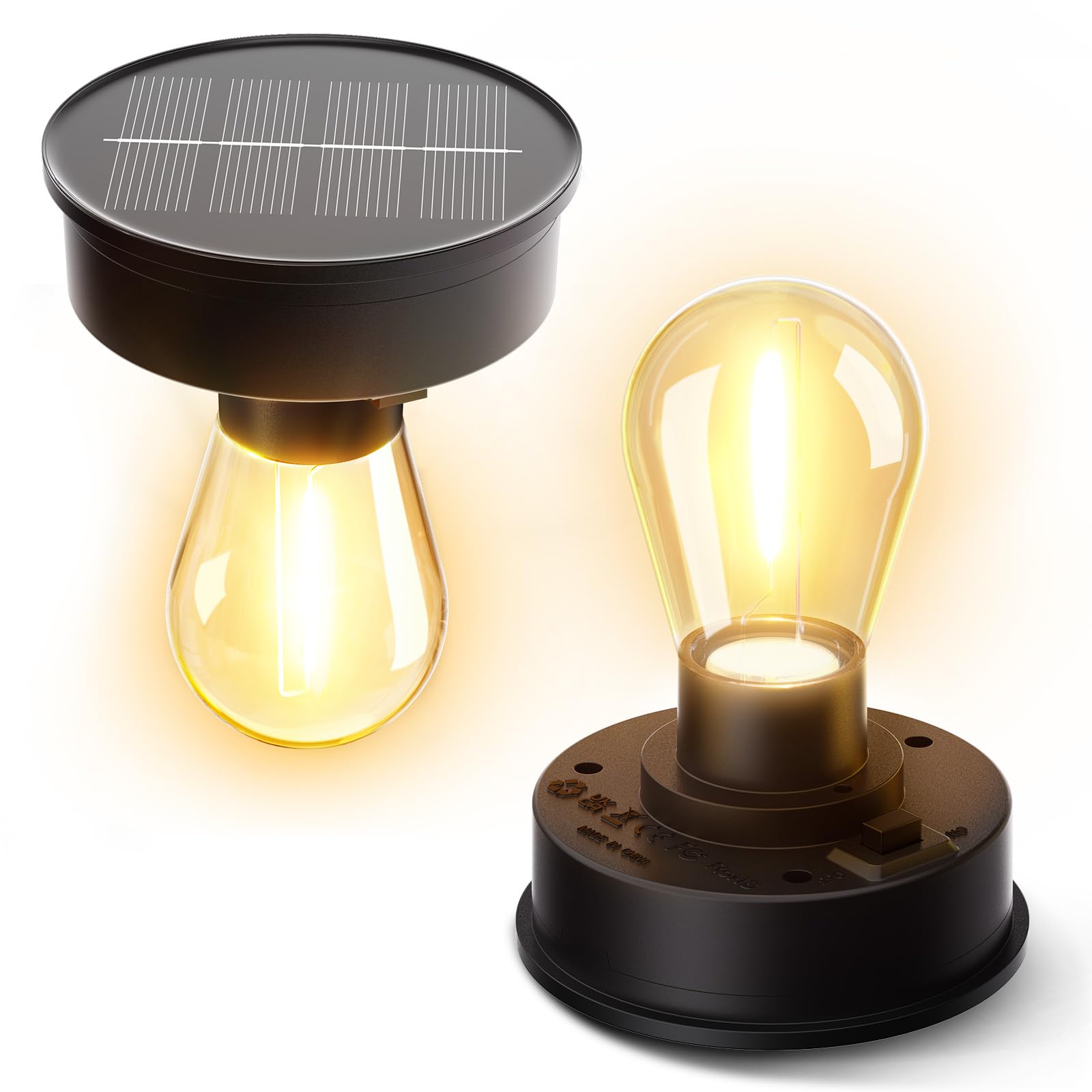 BUCASA 8cm Solarleuchten Ersatzteil mit LED – Ersatzdeckel für Gartenleuchten