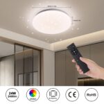 OPPEARL LED Deckenlampe 28cm Dimmbar mit Fernbedienung – 2400LM Sternenhimmel für alle Räume – Bild 2