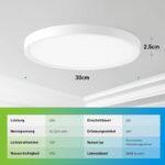 Yafido 24W LED Deckenleuchte mit Bewegungsmelder – Sensor Deckenlampe 3 Farben IP44 – Bild 6