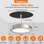 YindaLux LED Einbaustrahler 3er Set 230V – 3W 300LM 4000K IP44 Neutralweiss – Bild 2