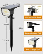 btfarm 8er Set Solarstrahler mit 72 LED – IP65 Gartenleuchten Warmweiss – Bild 7