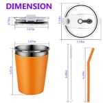Hikrxya 5er Set Edelstahl Trinkbecher 350 ml mit Deckel & Silikonstrohhalmen – Auslaufsicher & Wiederverwendbar – Bild 3