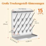 Lifewit Babyflaschen Trockenständer mit 15 Haken – Platzsparender Flaschentrockner für Arbeitsplatte – Bild 3