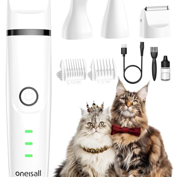 oneisall 3 in 1 Katzenschermaschine – Leise Profi-Haarschneidemaschine für Katzen & Hunde