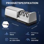 MusyVocay Elektrischer Messerschärfer 20° – Profi 3-Stufen Diamantschliff für Küchenmesser – Bild 2