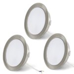 URing 3er Set LED Einbaustrahler 12V Warmweiss Dimmbar – 3,5W Möbelleuchte Flach