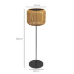 Outsunny Solar-Stehlampe Rattan 130 cm mit Lichtsensor – IP44 Gartenleuchte Gelb – Bild 7