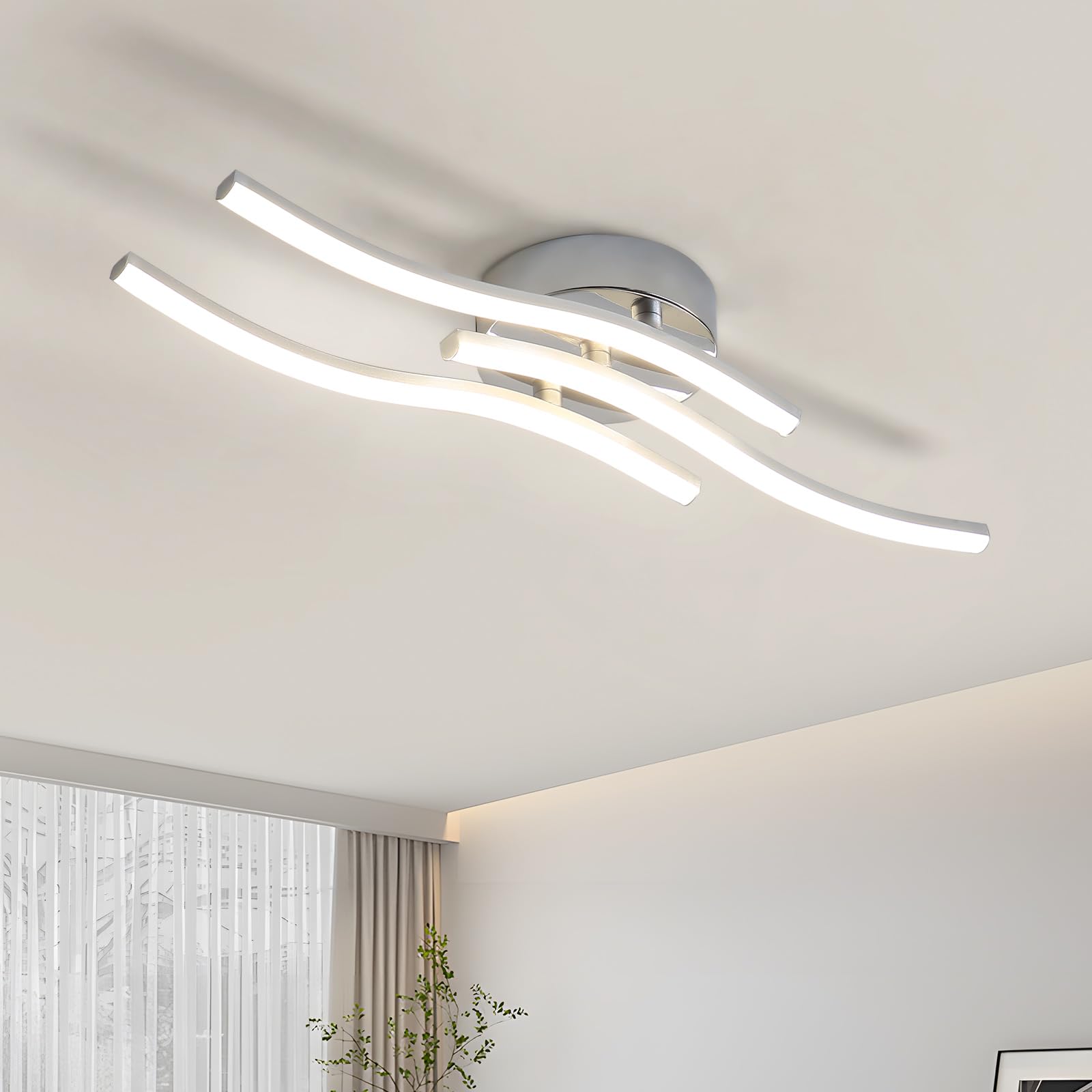 Dorlink LED-Deckenleuchte Ø52cm, 18W 1620LM – Modernes Wellendesign für Schlafzimmer & Wohnzimmer