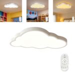 YRHome 48W Dimmbare Wolken-Deckenleuchte mit Fernbedienung – LED Kinderlampe IP44