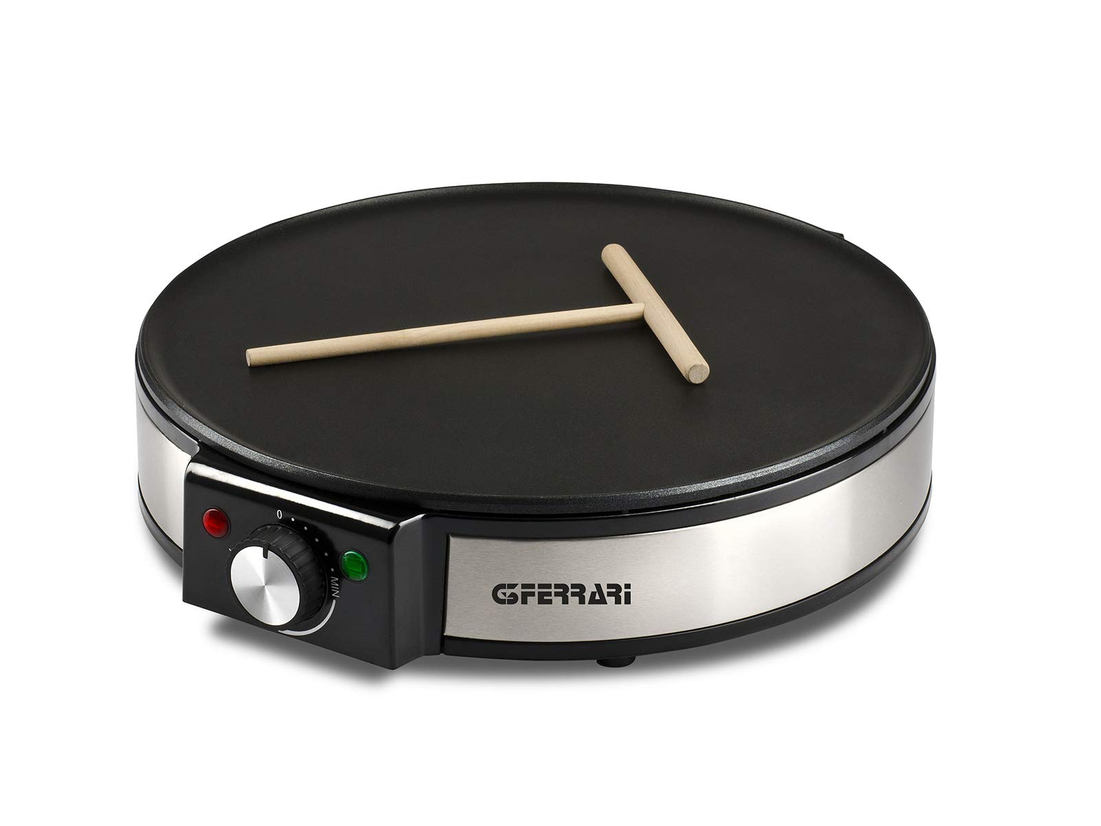 G3 Ferrari Profi-Crêpes-Maker 30 cm – 1200 W Edelstahlplatte mit Temperaturregler