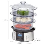 Clatronic DG 3547 Elektrischer Dampfgarer mit 3 Behältern – Vitaminerhaltendes Garen für Gemüse, Fleisch & Reis – Bild 2