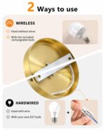 LuminexDesigns Akku-Wandleuchte Gold – Kabellos mit RGB & Fernbedienung für Innenräume – Bild 2