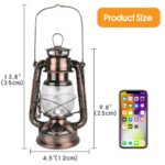 WisHomee Vintage LED Hurricane Laterne Kupfer – Batteriebetrieben mit Dimmfunktion – Bild 6