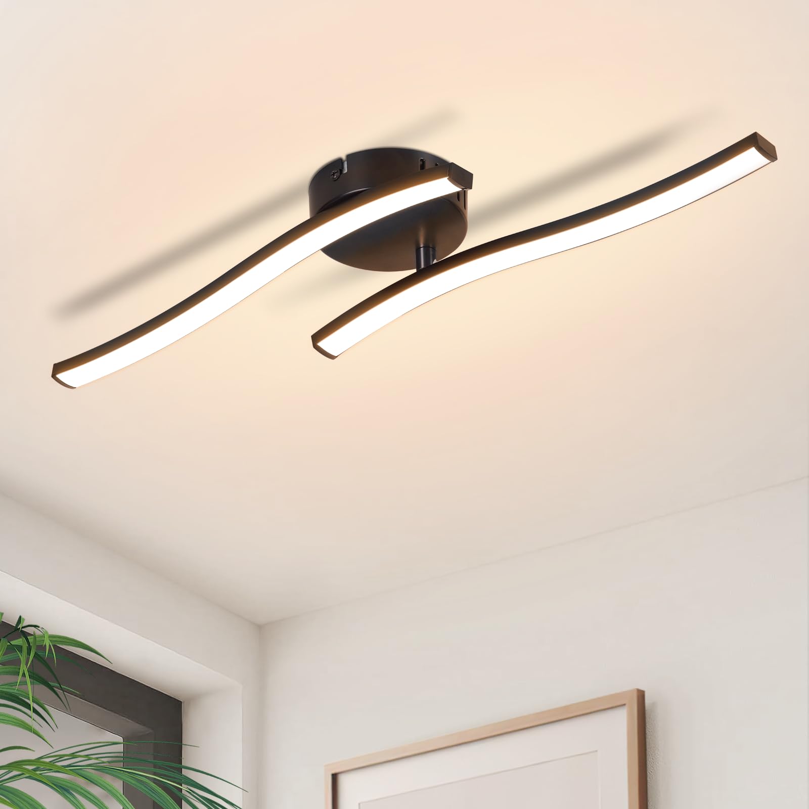 Homefire LED Deckenlampe 12W – Modernes Wellendesign mit Warmweiss 3000K für Wohn- & Schlafbereiche