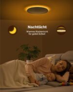 Matane LED Deckenleuchte Ø30cm mit Nachtlicht – 24W Panel Lampe 3 Farben für Schlafzimmer – Bild 3
