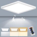 LEZOE LED Deckenleuchte 24W mit Radar-Bewegungsmelder – Dimmbar & 3 Farbtemperaturen
