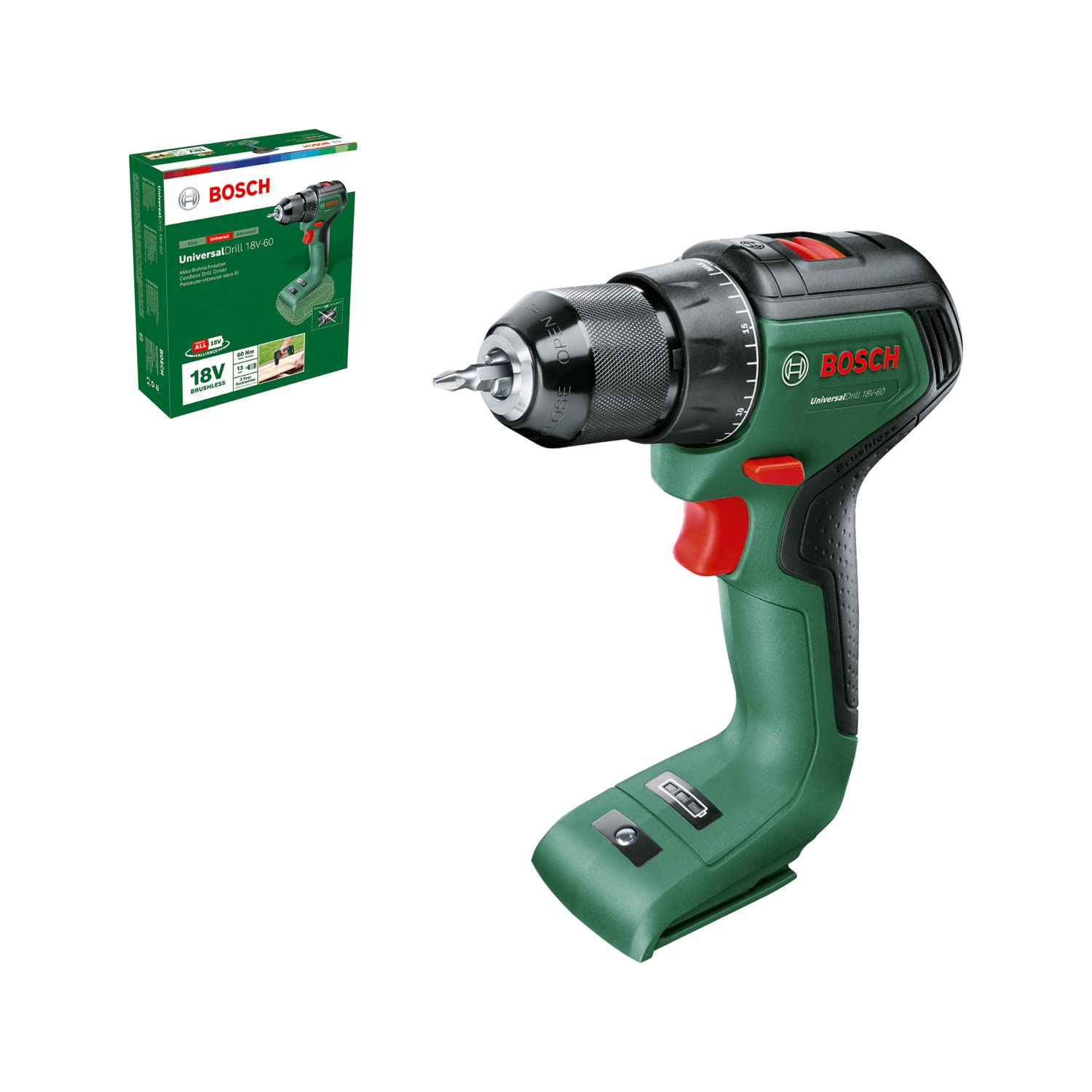 Bosch UniversalDrill 18V-60 Akkuschrauber – Bürstenloser Motor für Profi-Leistung