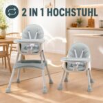 Baby Vivo 2in1 Kinderhochstuhl Oscar – Hochstuhl & Stuhl in Türkis für Babys & Kleinkinder – Bild 5