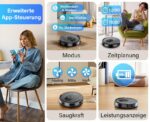 Tikom G8000 Max Saugroboter 2 in 1 mit Wischfunktion – 5000Pa Saugkraft für Tierhaare – Bild 8