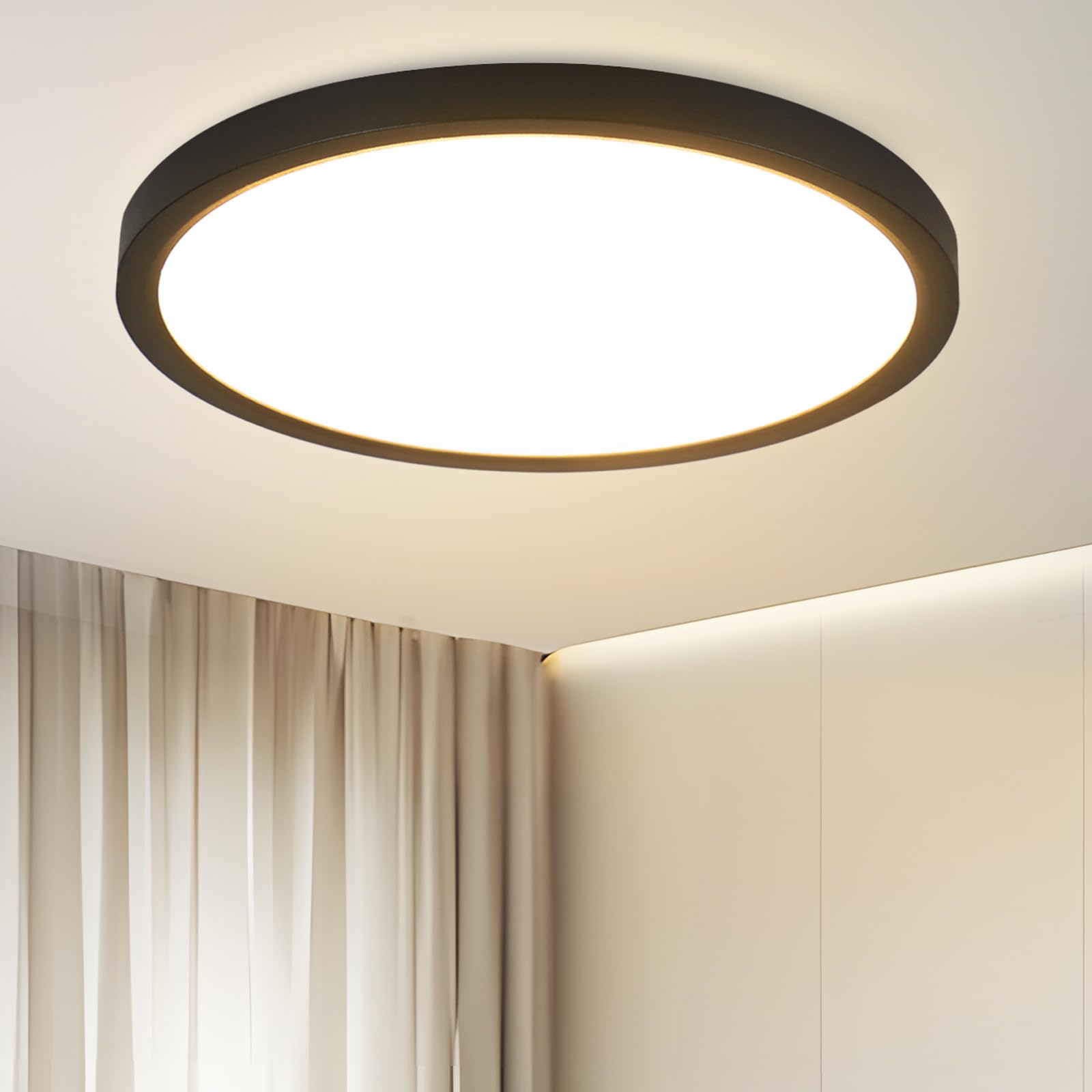 muyuua LED Deckenlampe Ø22cm 15W – Warmweiss IP44 für Bad, Küche & Flur