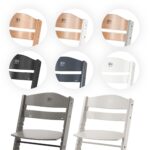 Kinderkraft ENOCK 2in1 Hochstuhl & Kinderstuhl – Buchenmassivholz, verstellbar, grau – Bild 10