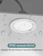 Aigostar LED Einbaustrahler 3er Set – IP65 Wasserdicht, 4.8W, Natürliches Licht 4000K – Bild 4