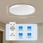 QOJUX LED Deckenleuchte 30cm Dimmbar 12W 2600lm – Fernbedienung & Nachtlicht IP54 – Bild 4