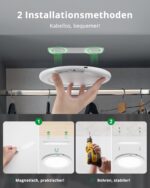 BOJIM Akku-Deckenleuchte mit Bewegungsmelder – USB-Aufladbar, Fernbedienung, IP44 – Bild 4
