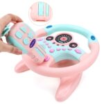 deAO Kinderlenkrad 360° Drehbar mit Sound & Licht – Interaktives Lernspielzeug Rosa – Bild 4