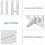 COSTWAY Absperrgitter 89cm – 4-teiliges Hundegehege aus Holz, klappbar & flexibel – Bild 4