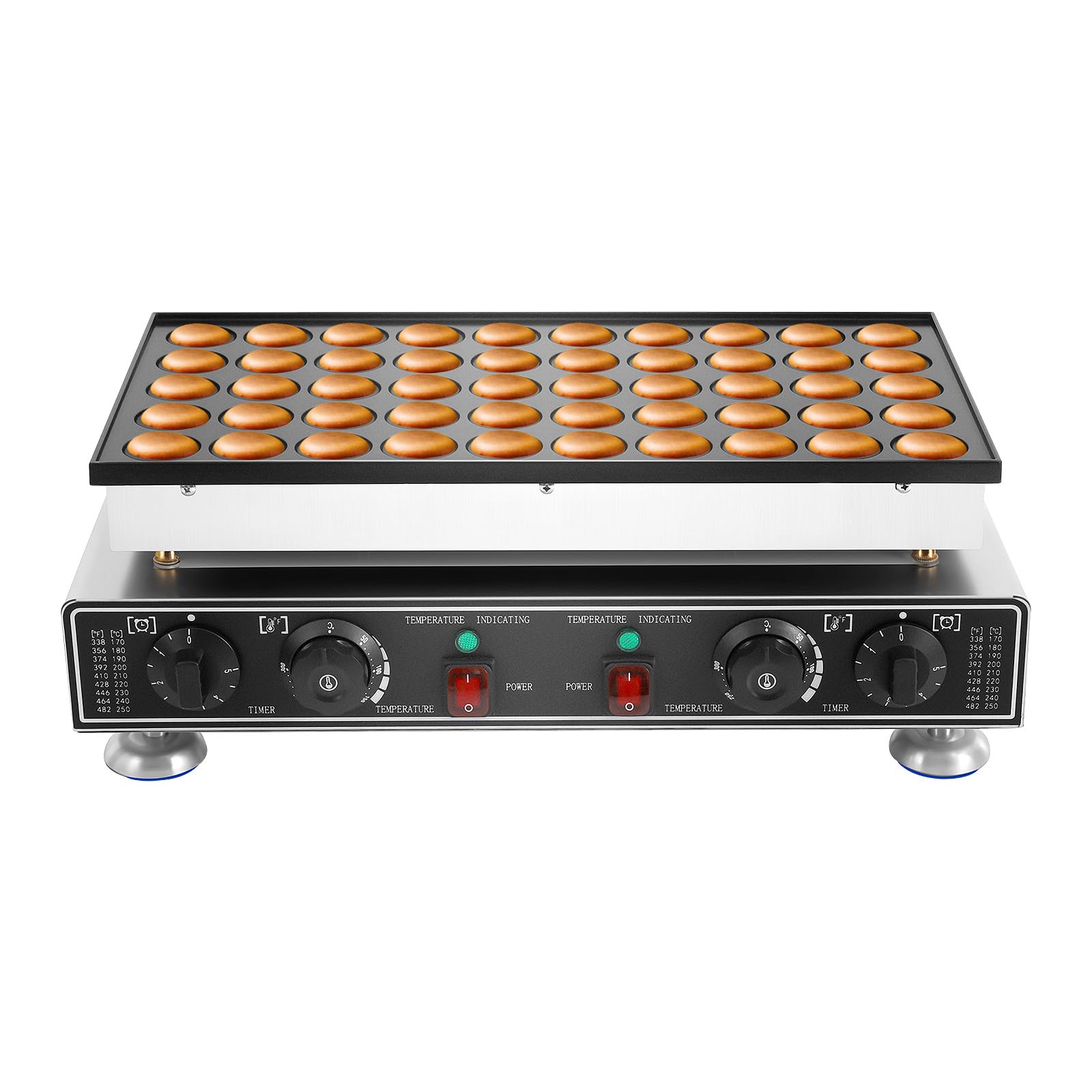 ROGONPDK Mini Dutch Pancake Maker für 50 Poffertjes – 1800W Profi-Pancakemaschine