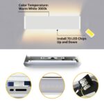 Lureshine Wandlampe 40cm 16W Aluminium – Up & Down LED Wandleuchte Warmweiss 3000K – Bild 5