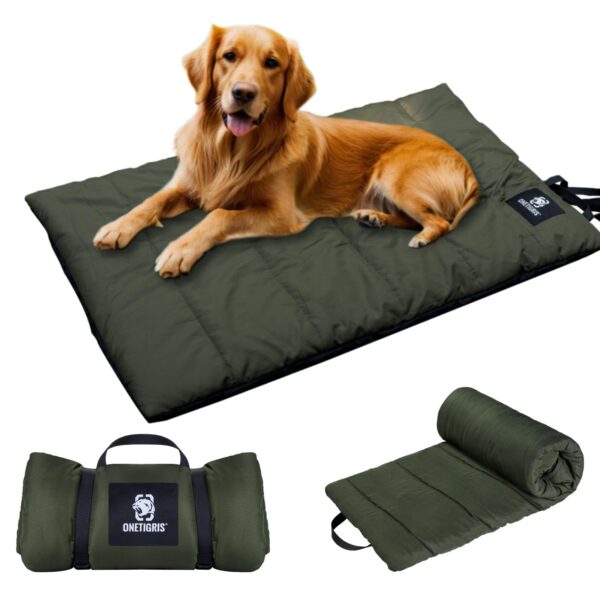 OneTigris Hundedecke 110 x 68 cm – Wasserdichtes Hundebett mit Tragegurt für Camping & Reisen