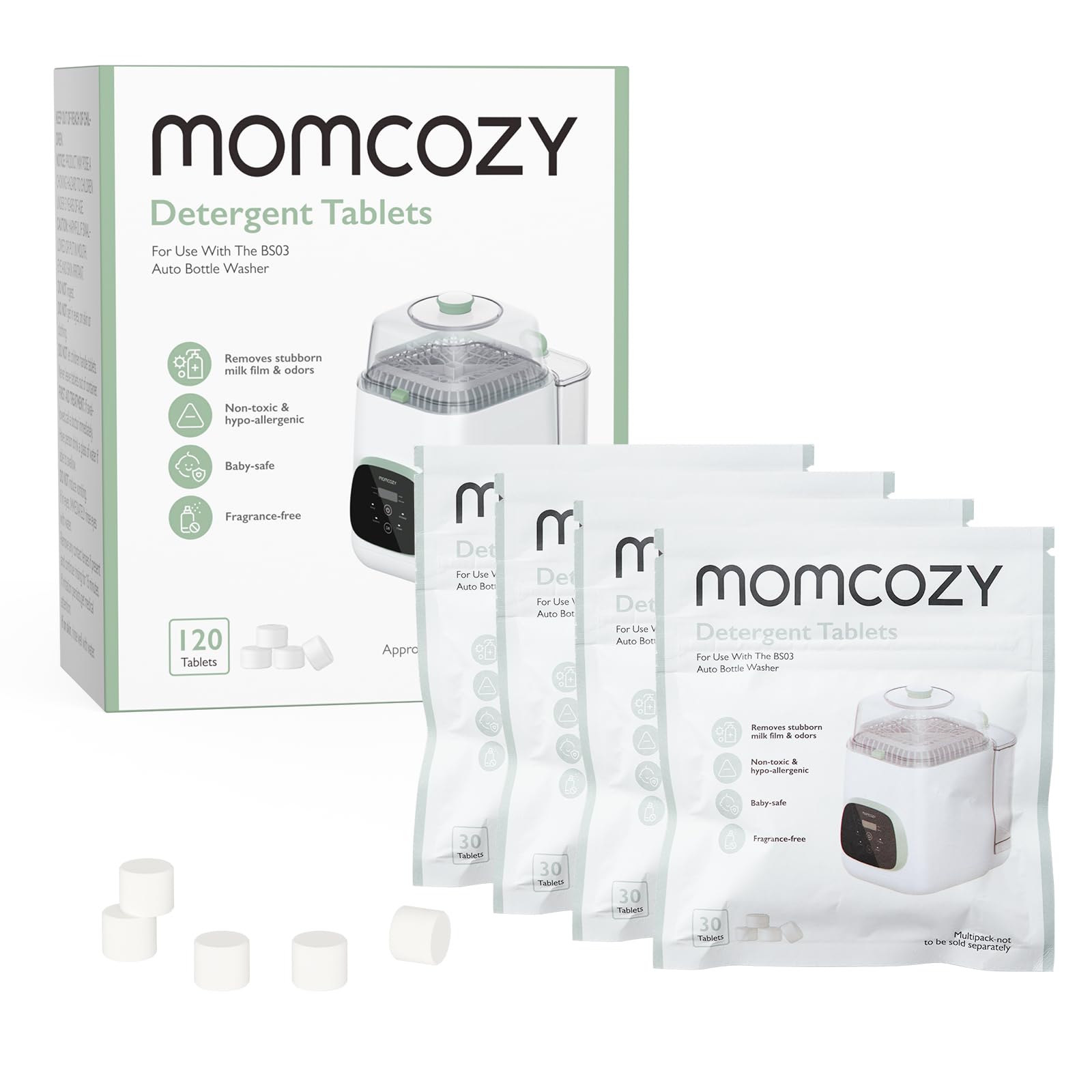 Momcozy Flaschenreiniger-Tabs – Babysicher & parfümfrei für KleanPal Pro