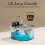 Voluas Katzenbrunnen Edelstahl 3,2 l – Kabelloser Wasserbrunnen mit 4-Stufen-Filter & 3 Modi – Bild 5