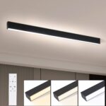 Glitzerlife LED-Deckenlampe 107cm Schwarz Dimmbar – 32W Deckenleuchte mit Fernbedienung