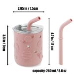 PandaEar Baby Edelstahl Besteck Set – 2 Teller, 2 Becher, Löffel & Gabeln für Baby Led Weaning – Bild 7