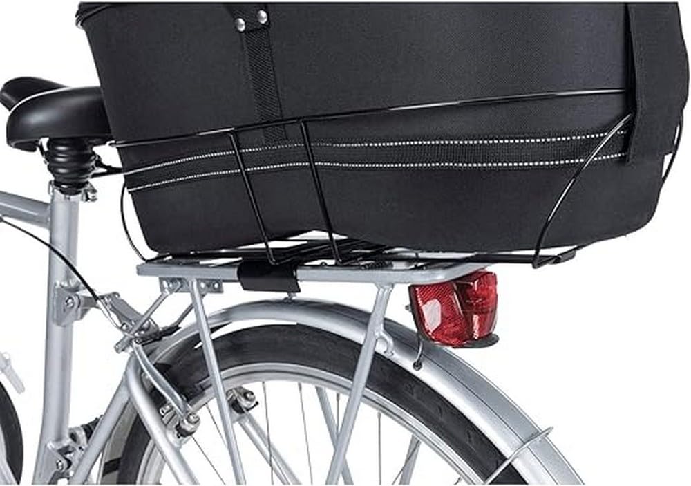 TRIXIE Fahrradkorb Long für Hunde bis 8 kg – Sicherer Gepäckträgerkorb mit Metallrahmen