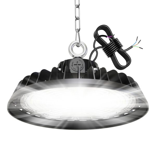 RUISUN 150W UFO LED Hallenstrahler 25500lm – Dimmbar 0-10V, IP65, 50.000h Lebensdauer