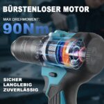 AUTOJARE 13mm Akku Schlagbohrschrauber mit Makita 18V – 90 N.m bürstenlos – Bild 2