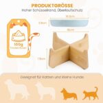 HAPPY HACHI Keramik Anti-Schling Katzennapf Erhöht – Slow Feeder mit Rutschfest für Katzen – Bild 2