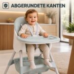 Baby Vivo 2in1 Kinderhochstuhl Oscar – Hochstuhl & Stuhl in Türkis für Babys & Kleinkinder – Bild 7