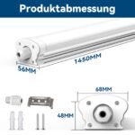 JESLED 150cm LED Feuchtraumleuchte 38W 6500lm – IP65 Nassraumleuchte 6er Set – Bild 2