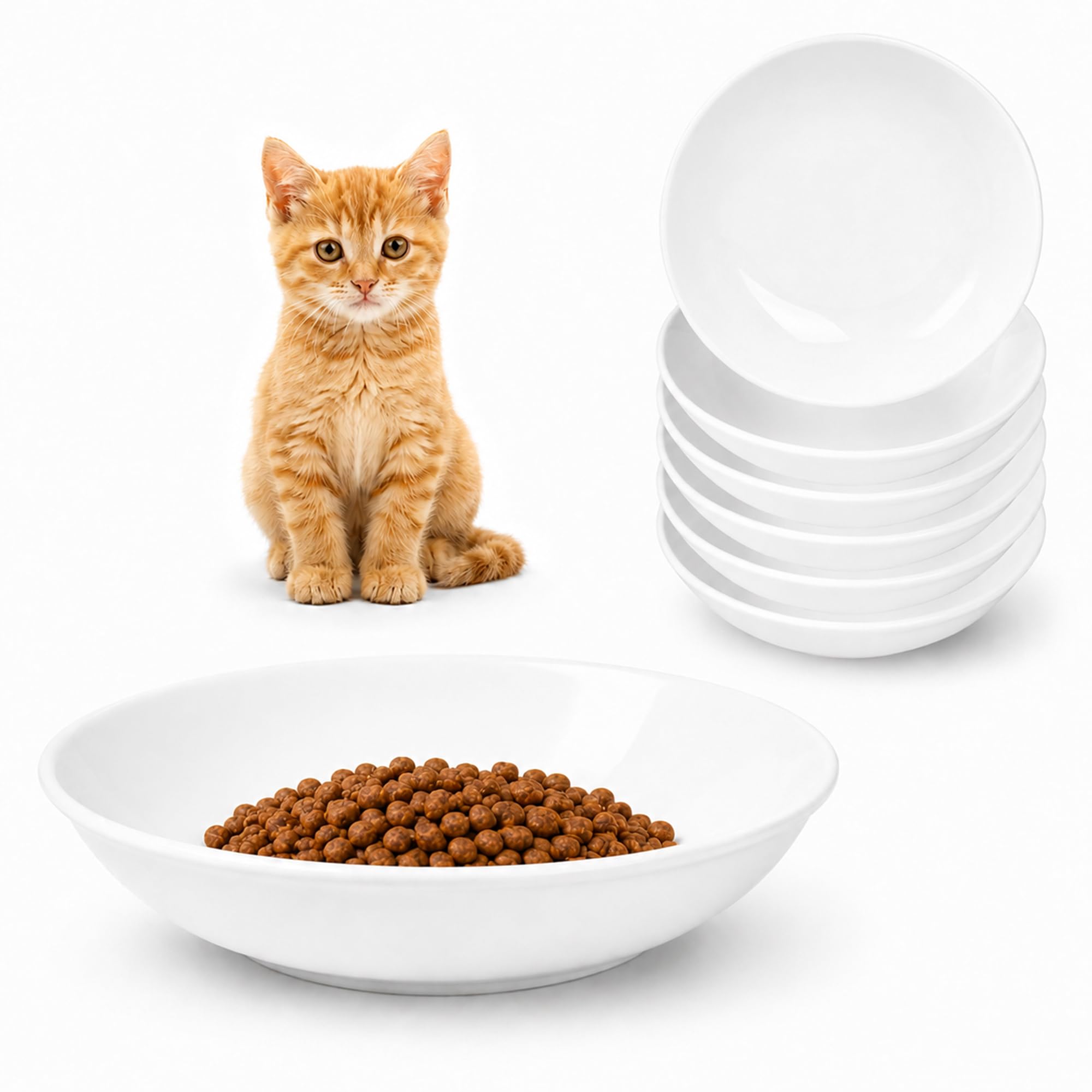 AHX Keramik-Katzennäpfe Set 6er – Schnurrhaarfreundlich & spülmaschinenfest