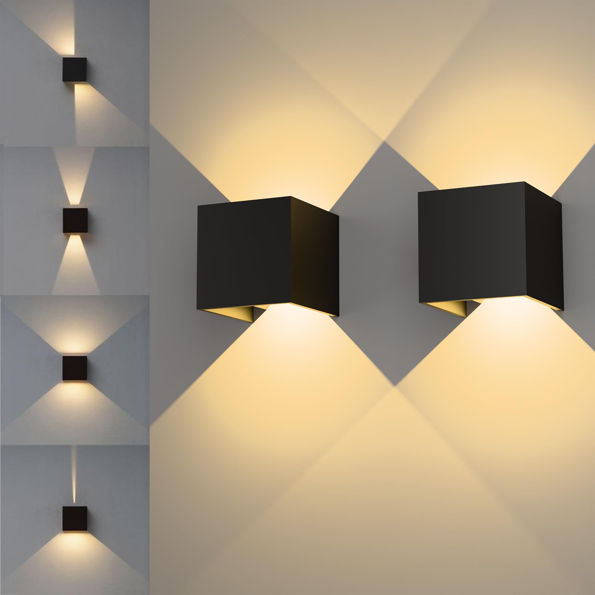 KarlpaSW LED Wandleuchte 12W 230V – Warmweiss Aluminium Up & Down für Aussen & Innen