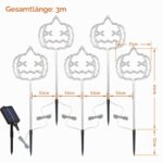 5er-Set Halloween Kürbis Solarleuchten – Wasserfeste Gartenleuchten mit 8 Lichtmodi – Bild 8