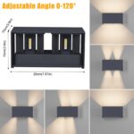 Klighten 24W LED Wandleuchte Anthrazit – IP65 Aussenwandleuchte mit einstellbarem Abstrahlwinkel – Bild 3