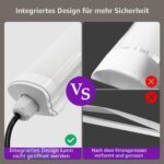 Viugreum 2er Set 40W LED-Feuchtraumleuchte 115cm IP65 – 4800lm Neutralweiss für Werkstatt & Bad – Bild 5